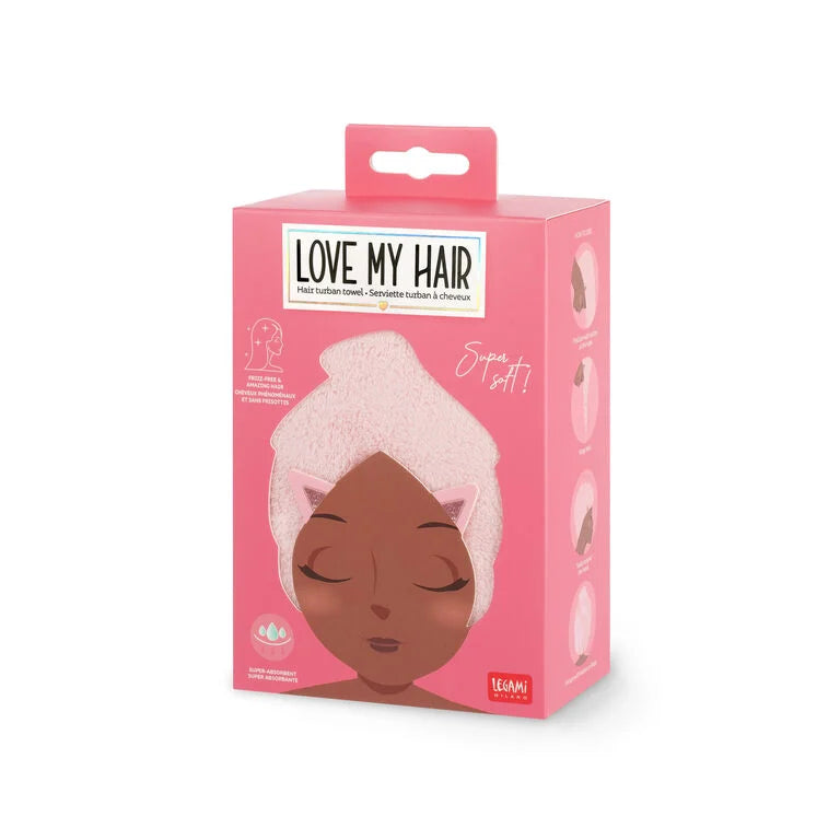 Asciugamano per Capelli a Turbante Kitty - Love My Hair