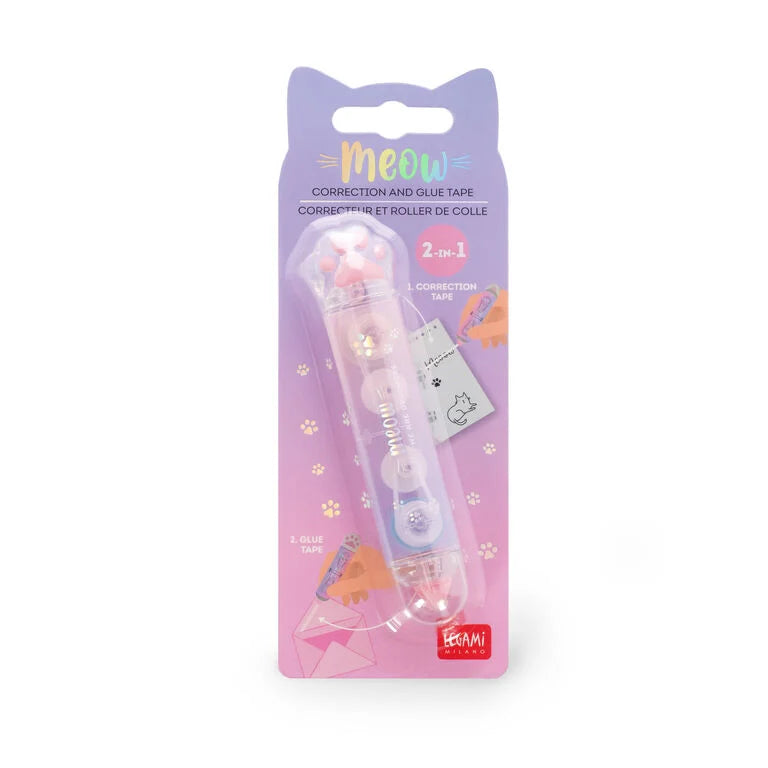 2-in-1 Correttore e Colla a Nastro - Meow