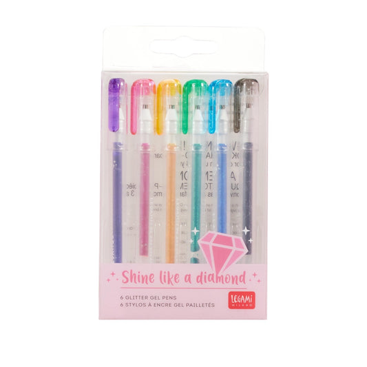 Set di 6 Mini Penne Gel Glitterate LEGAMI