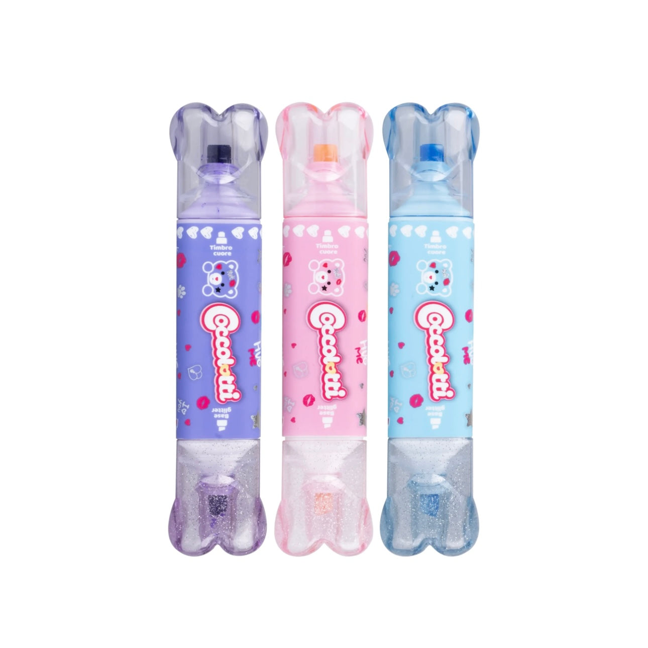 Set 3 evidenziatori con timbro Coccolotti