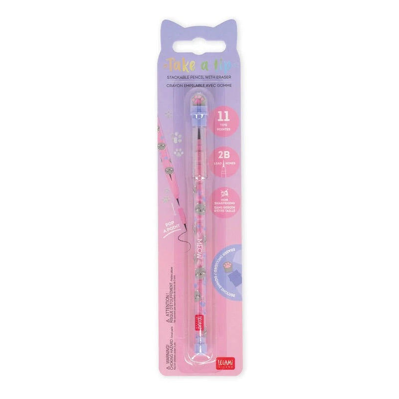 Matita Impilabile con Gomma - Take a Tip LEGAMI