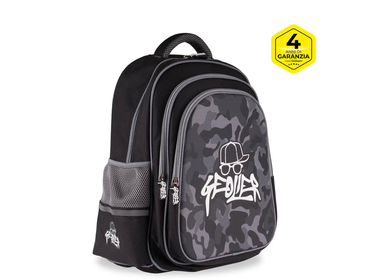 Zaino scuola Camouflage Geolier con cuffie omaggio Colourbook