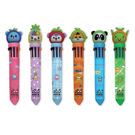 Penna 10 colori - Tinta Unita Zoo Fruit