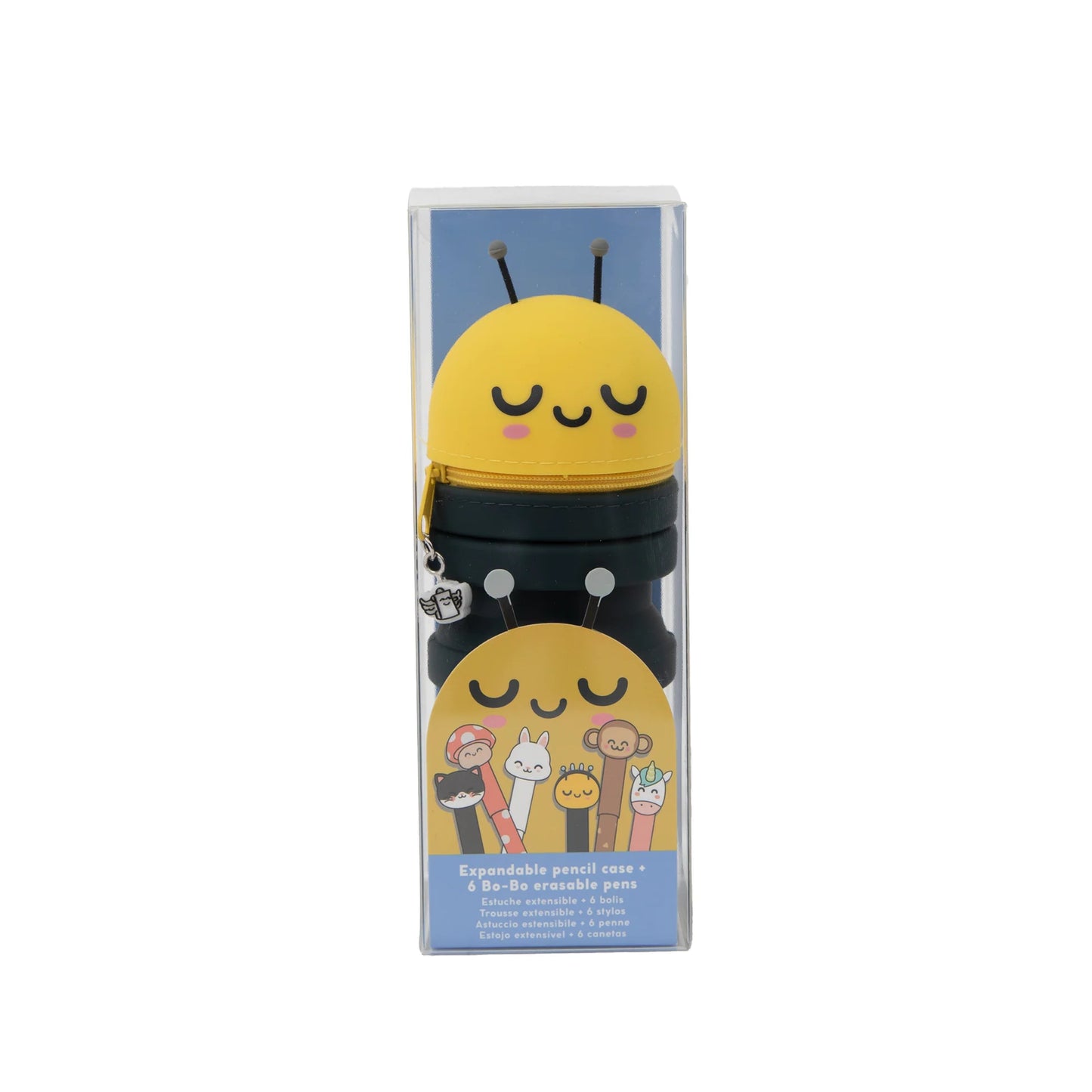 Set di 6 penne cancellabili Bo-Bo + astuccio silicone Ape