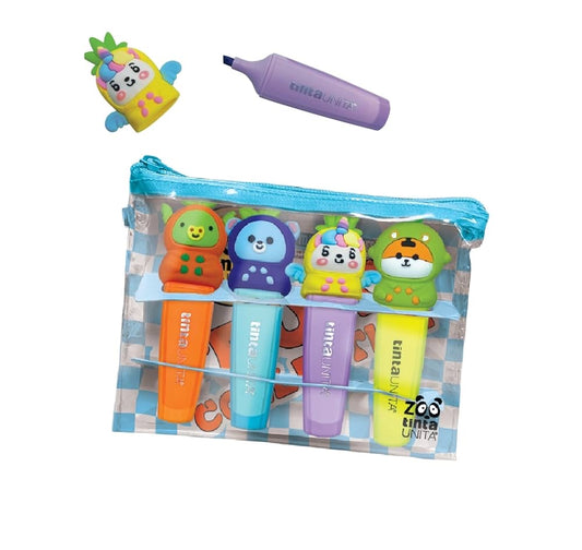 Set 4 Evidenziatori con topper TINTA UNITA ZOO Fruit