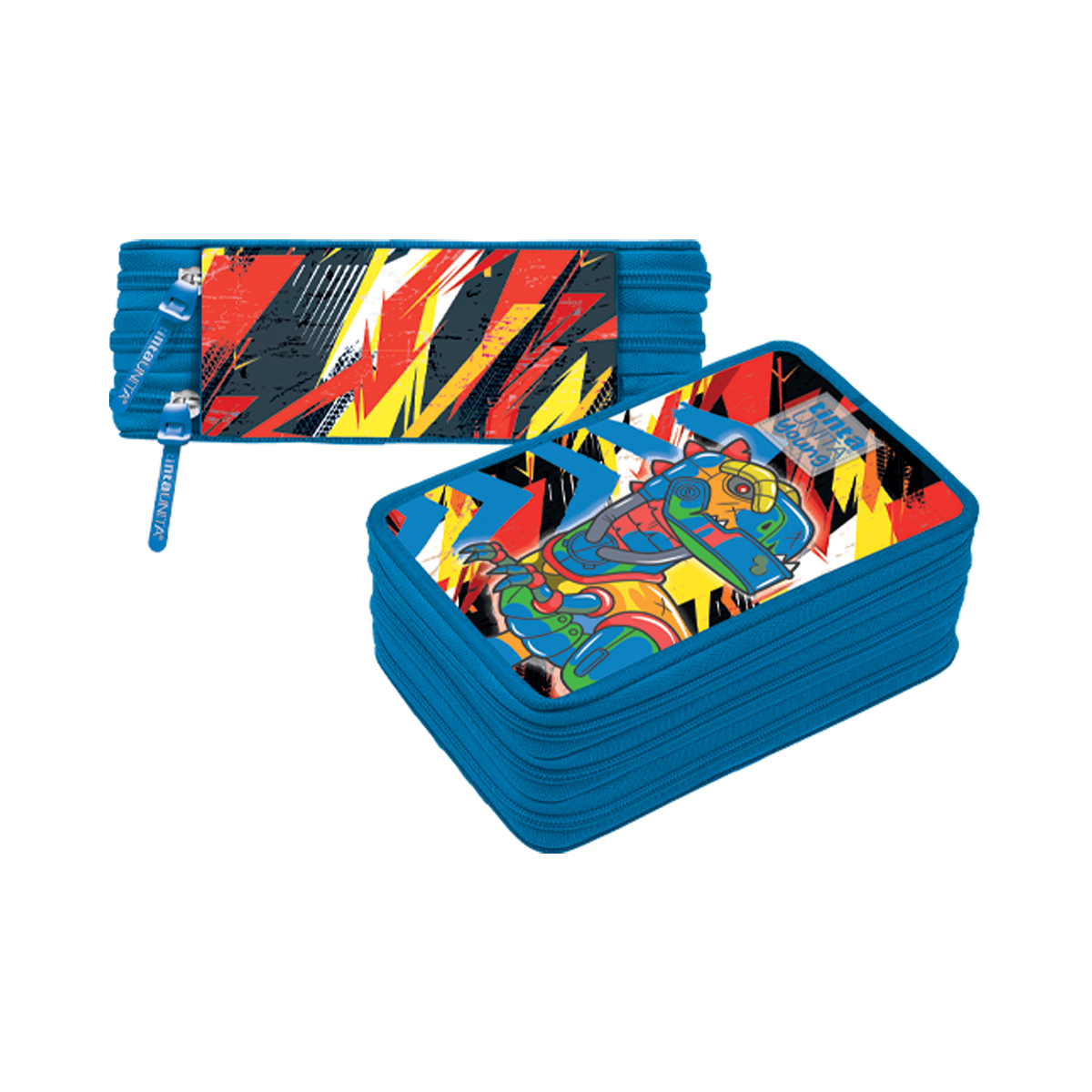 Astuccio 3Zip Dino TINTA UNITA