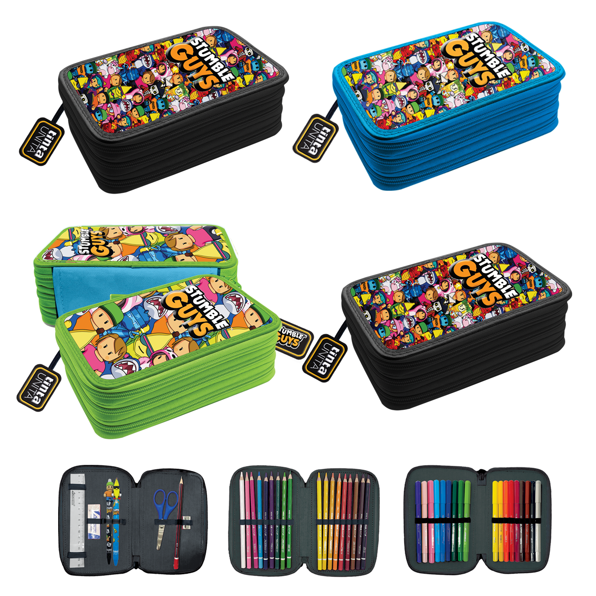 Astuccio 3zip Stumble Guys TINTA UNITA
