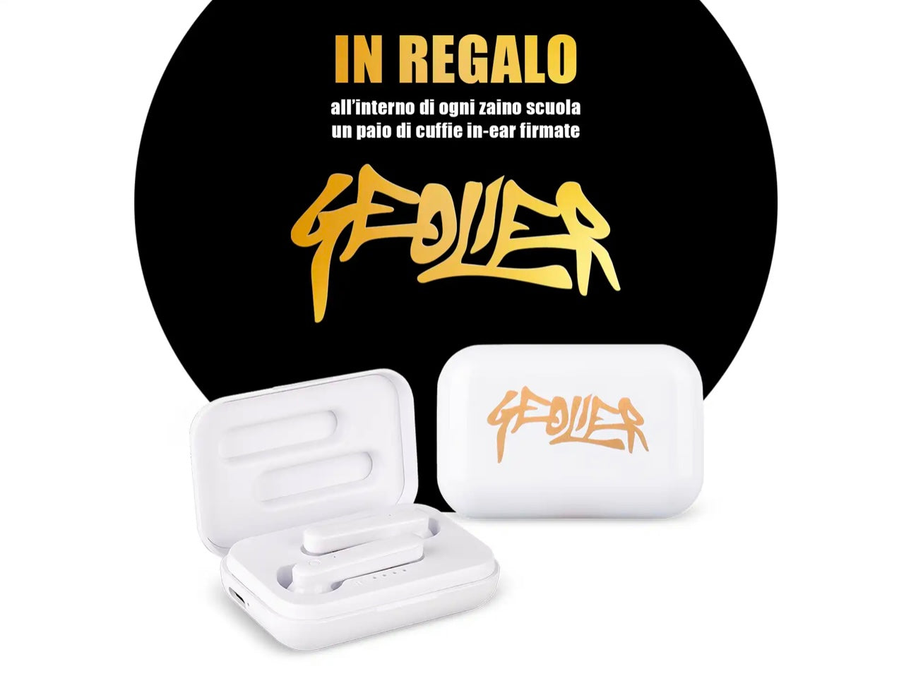 Zaino scuola Graffiti Geolier con cuffie omaggio Colourbook