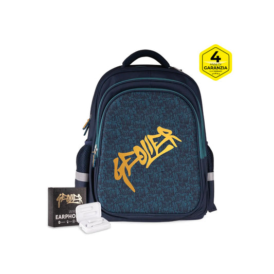 Zaino scuola Graffiti Geolier con cuffie omaggio Colourbook