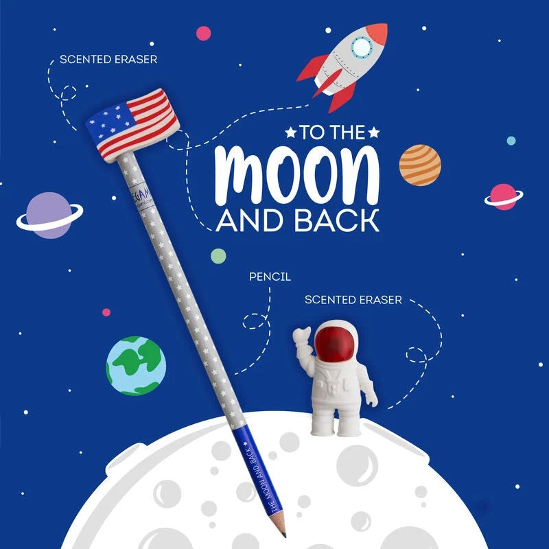 Set di 2 Gomme e 1 Matita - To The Moon And Back LEGAMI