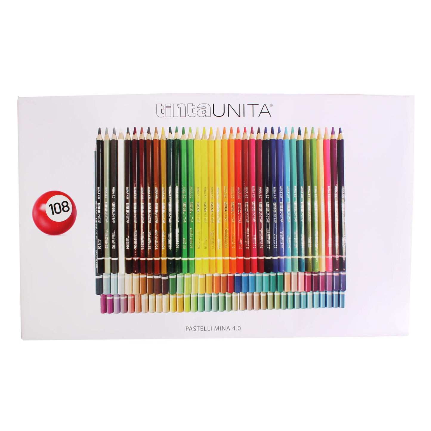 Cassettiera Pastelli Mina 4.2 in Magnetic Box 108 Colori Tinta Unita