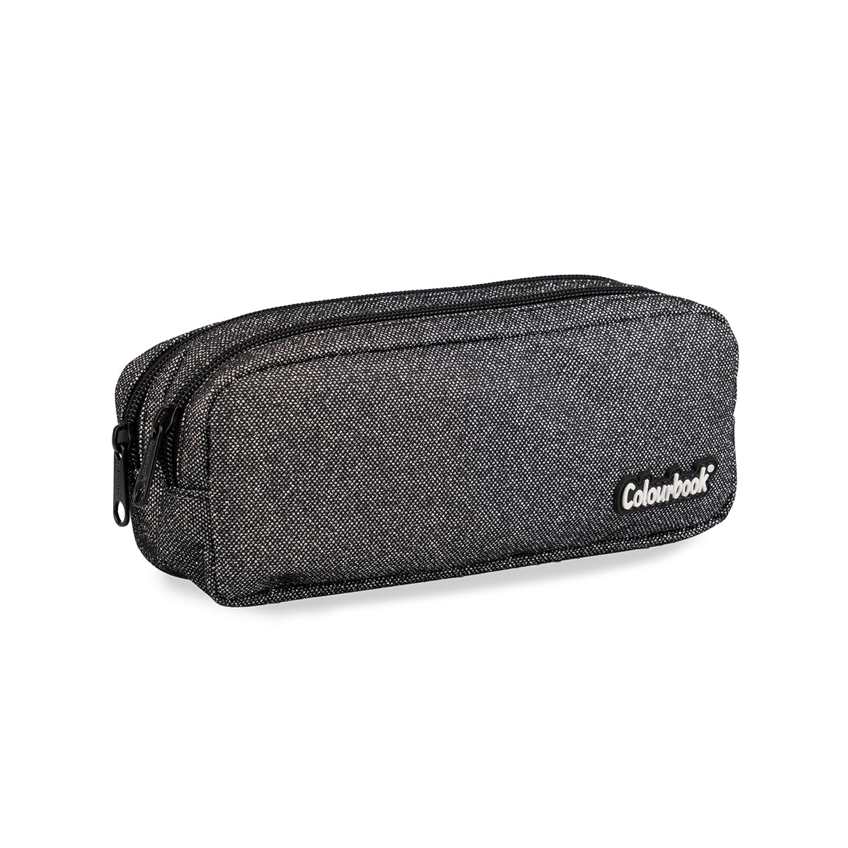 Astuccio 2 Zip Grigio Glitter - Colourbook