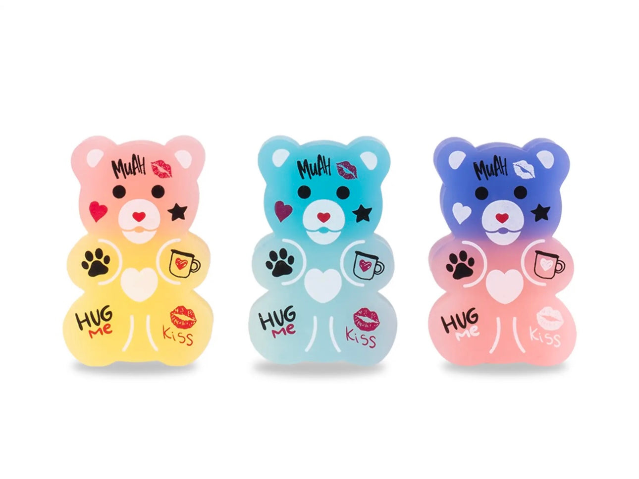 Set 3 gomme da cancellare Coccolotti Love&Tell
