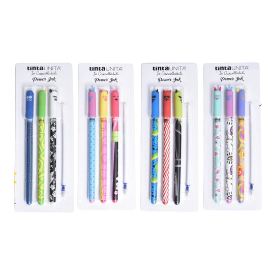 Power Ink Blister Set con 3 penne cancellabili - Tinta Unita