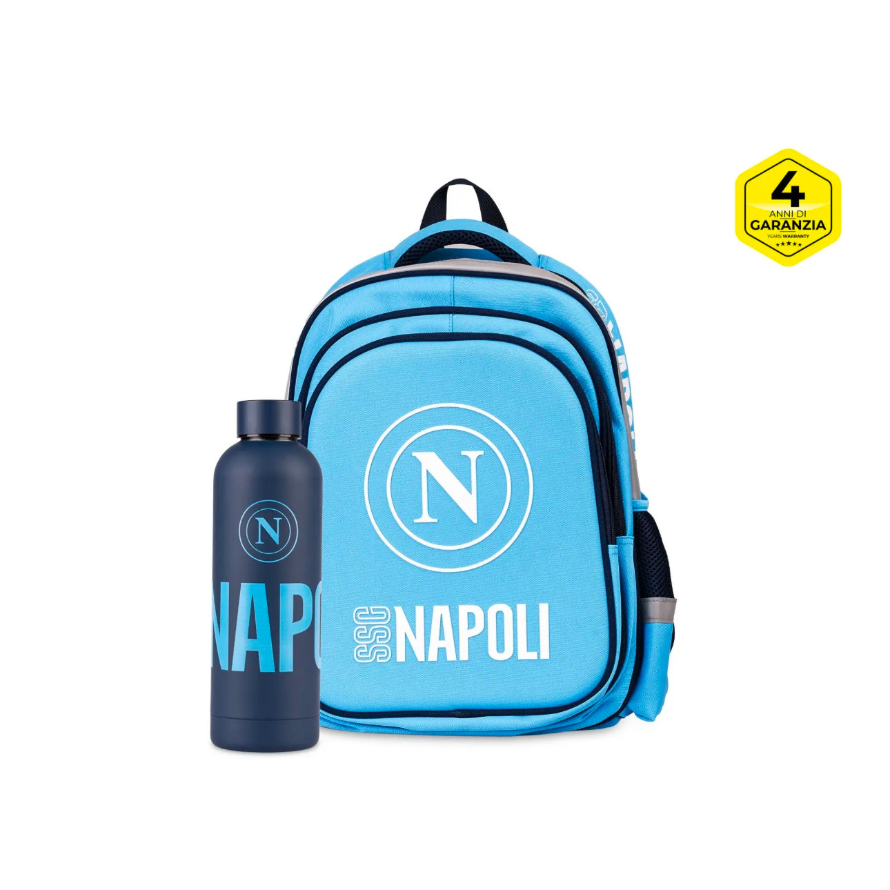 Zaino scuola SSC Napoli Azzurro con borraccia omaggio Colourbook