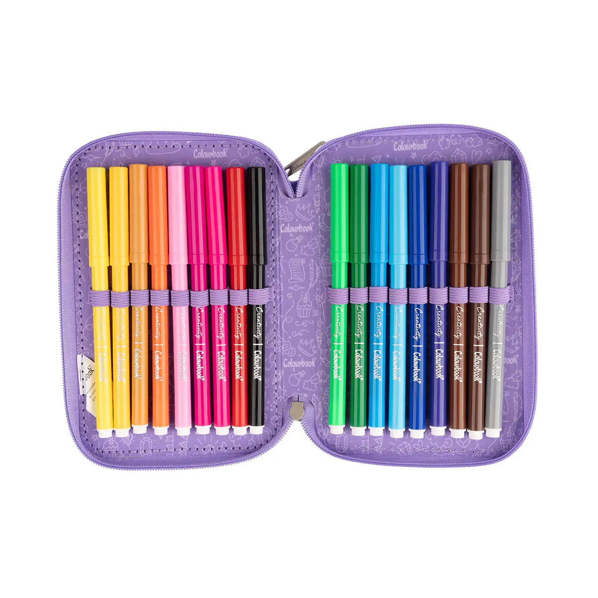 Astuccio 3 zip Glitter - Colourbook