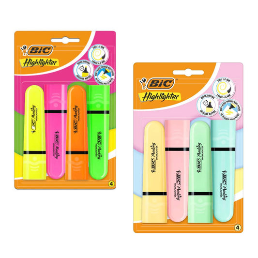 Set 4 Evidenziatori Flat BIC