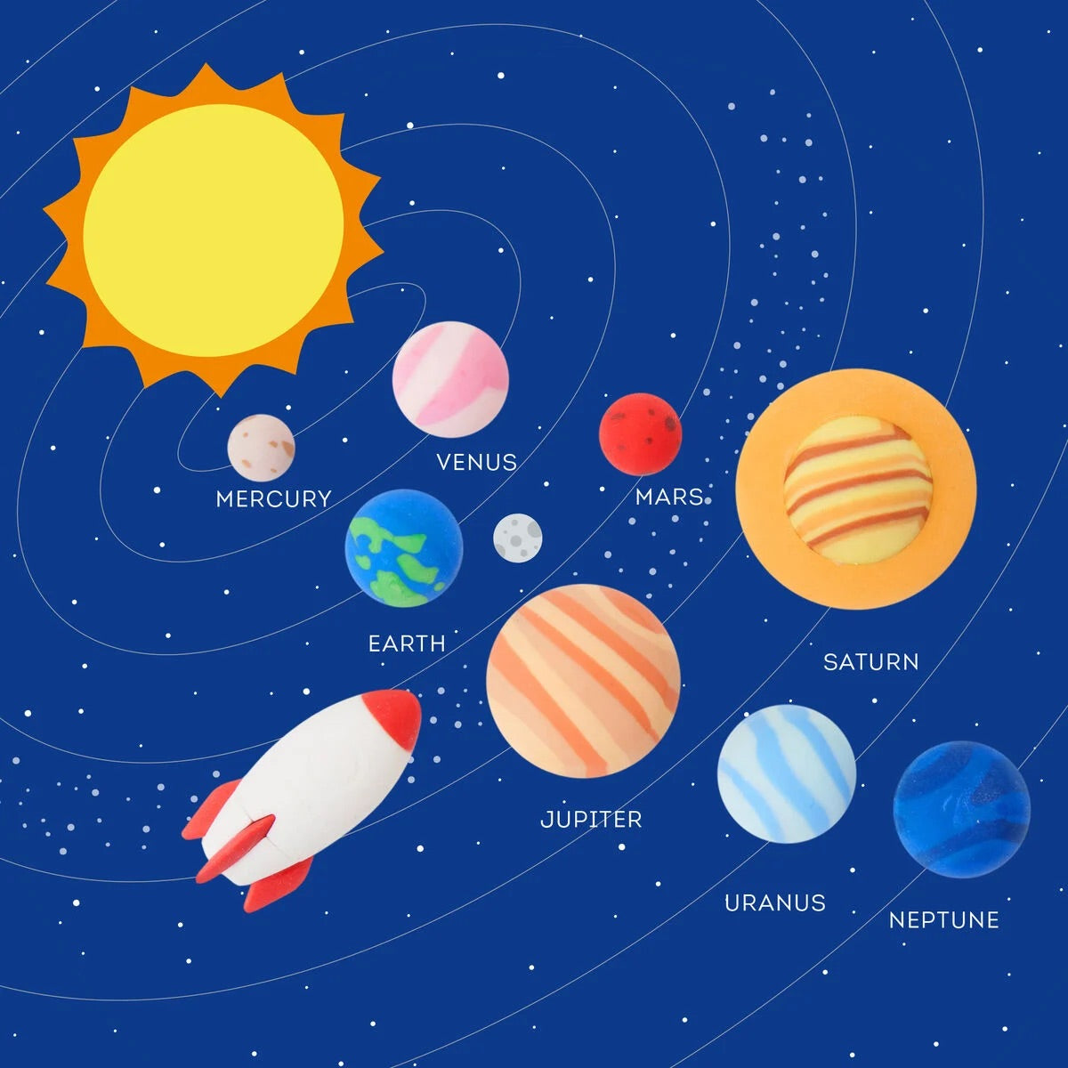Solar System - Set di 9 Gomme LEGAMI