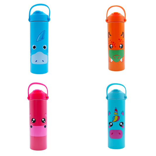 Borraccia Termica Con Cannuccia Tinta Unita Kids