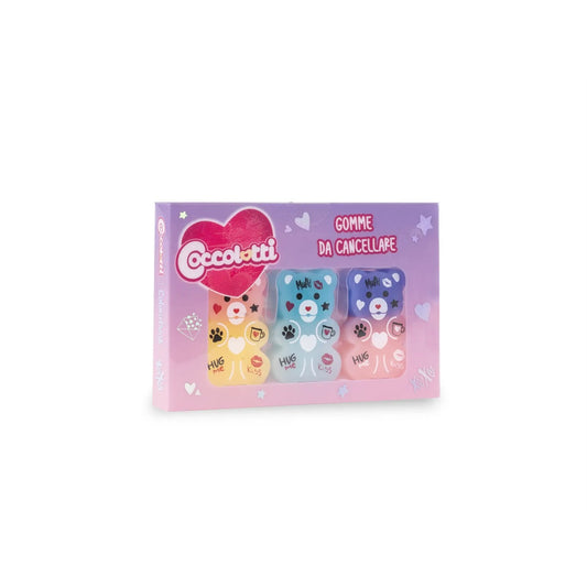Set 3 gomme da cancellare Coccolotti Love&Tell