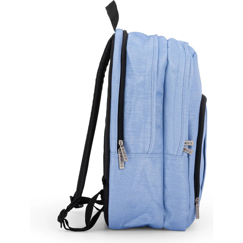 Zaino organizzato COMIX Lurex Azzurro