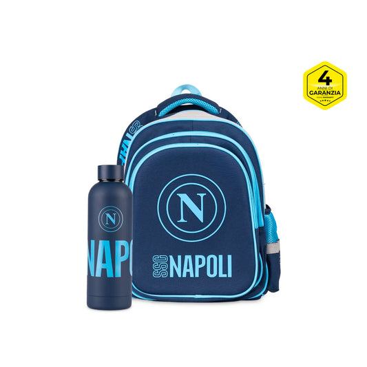 Zaino scuola SSC Napoli Dark Blue con borraccia omaggio Colourbook