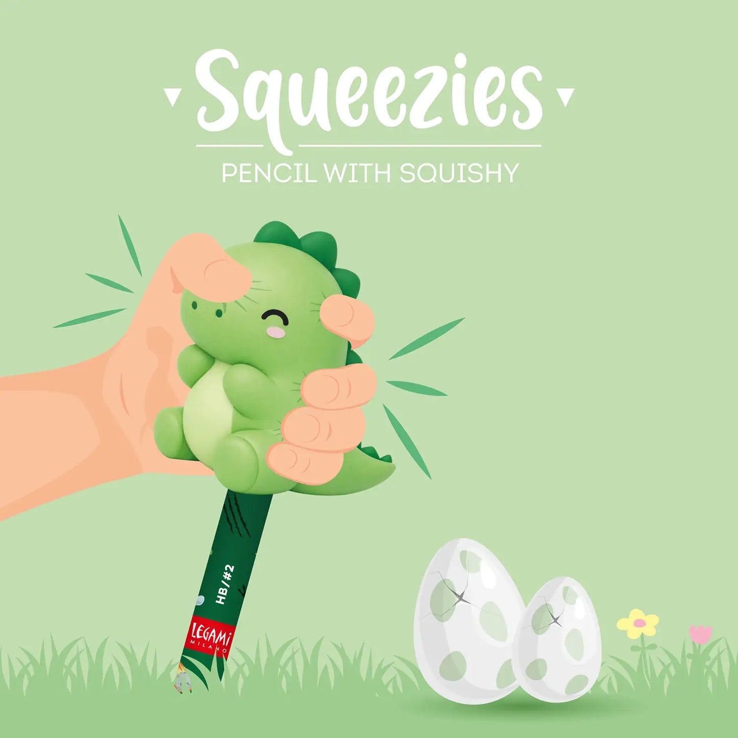 Matita con Antistress Squeezies - Dino