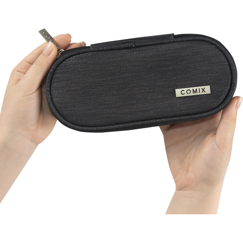 Astuccio ovale COMIX Lurex Nero
