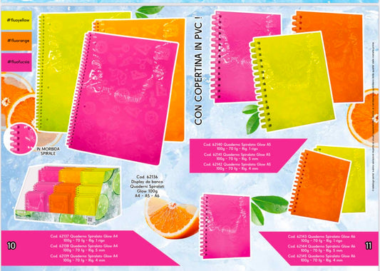 Quaderno spiralato TINTA UNITA GLOW