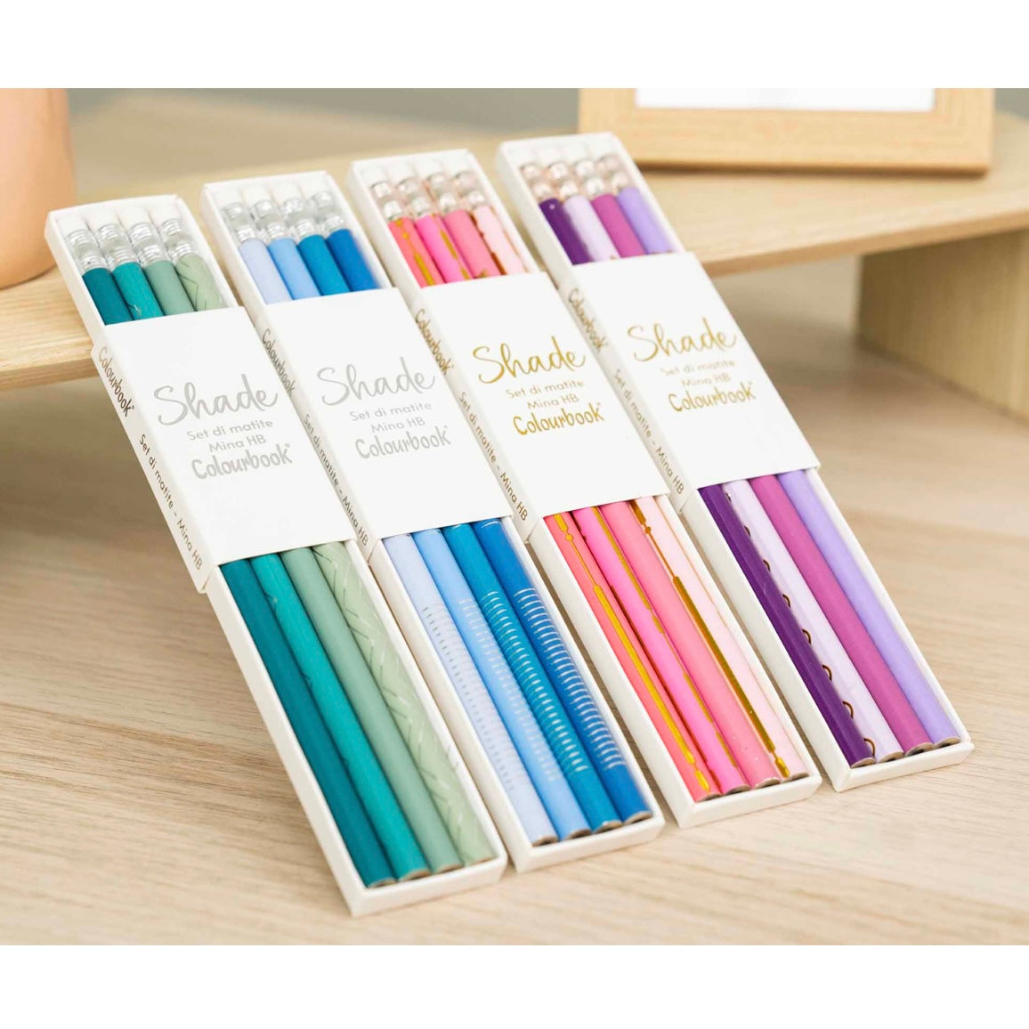 Set 4 matite con gomma Shade - Colourbook