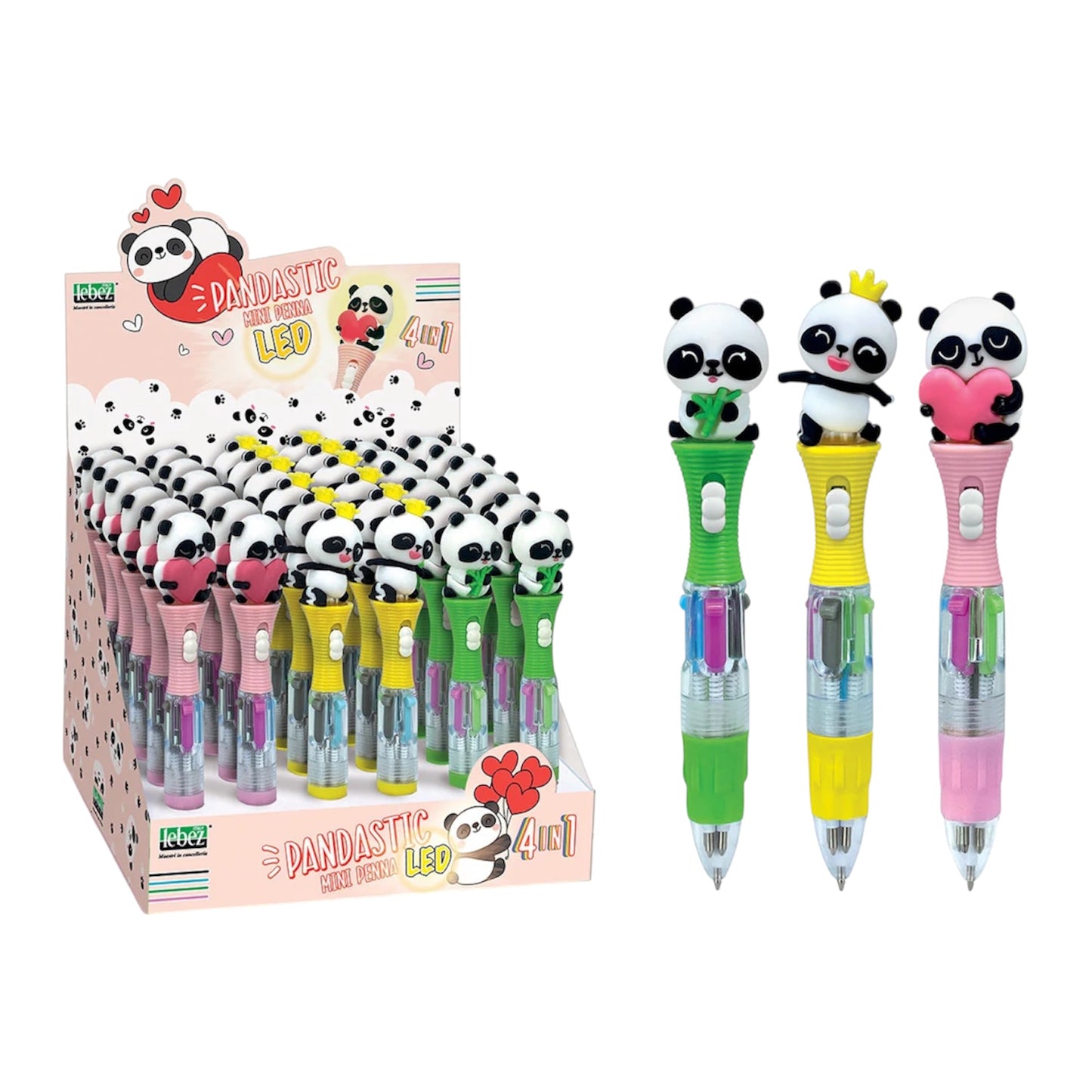 Penna mini 4 in 1 con Panda Led - Lebez