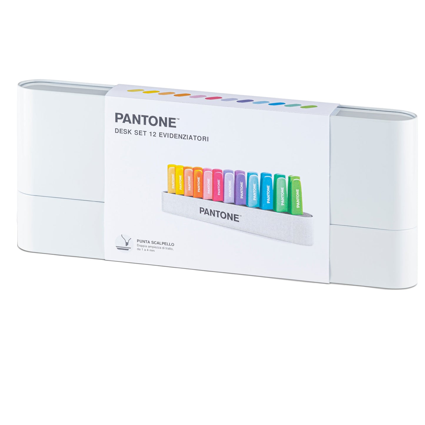 PANTONE Desk Set 12 Evidenziatori Assortiti 6 Pastel + 6 Fluo