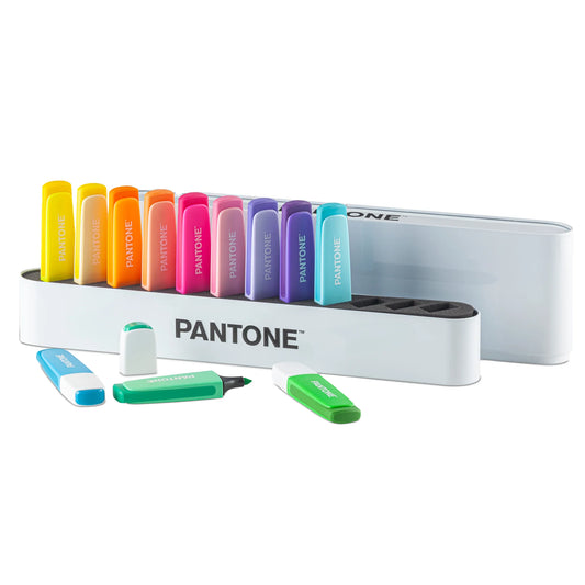 PANTONE Desk Set 12 Evidenziatori Assortiti 6 Pastel + 6 Fluo
