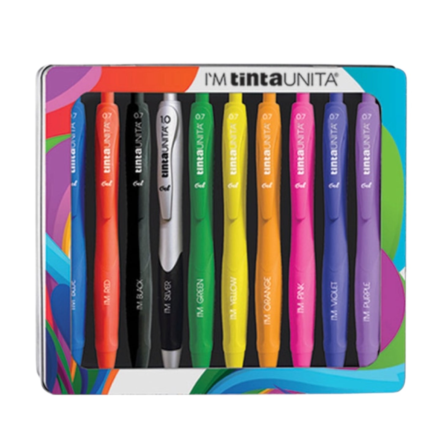 Confezione in Metallo - Penne Gel 0.7 Tinta Unita