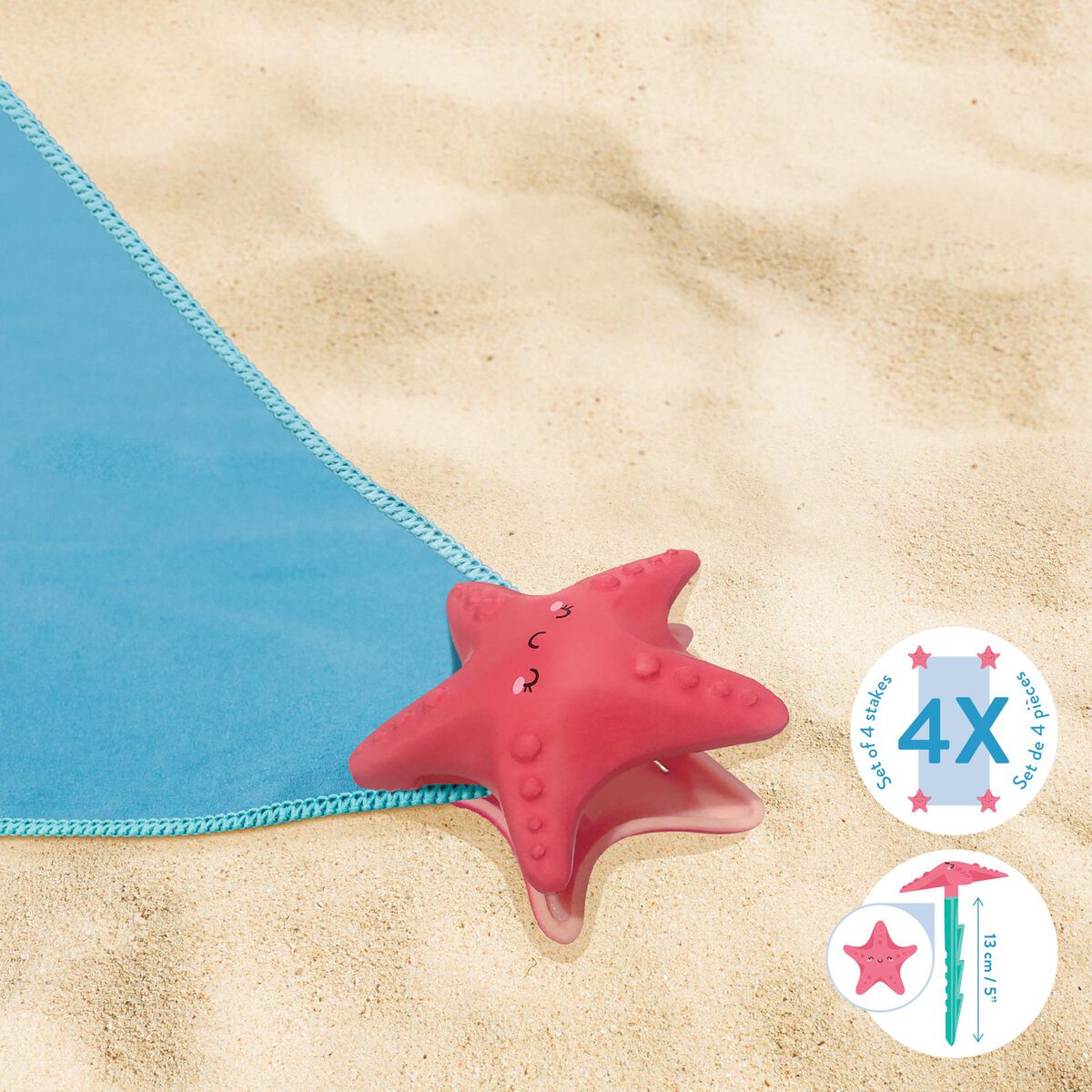 Set di 4 Picchetti Ferma Telo Mare - Beach Towel Anchor Stakes LEGAMI