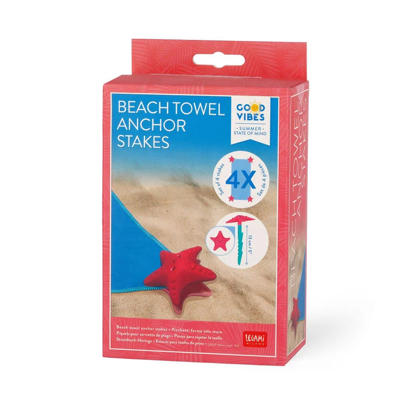 Set di 4 Picchetti Ferma Telo Mare - Beach Towel Anchor Stakes LEGAMI