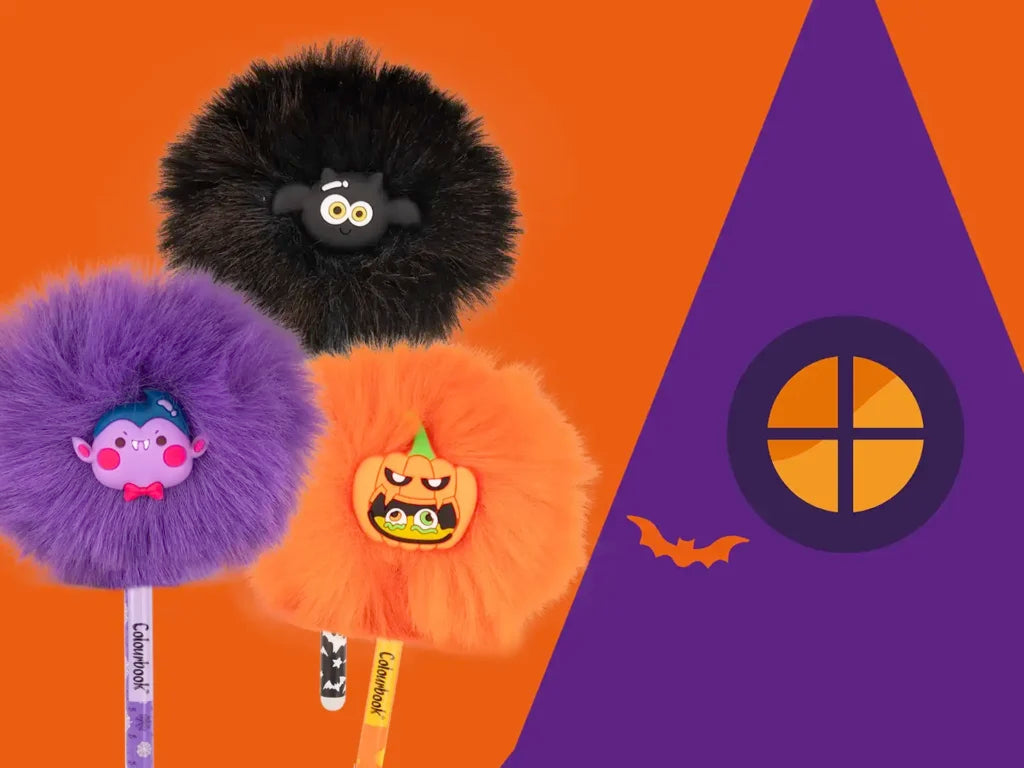 Penna cancellabile Puff Halloween con topper pon-pon