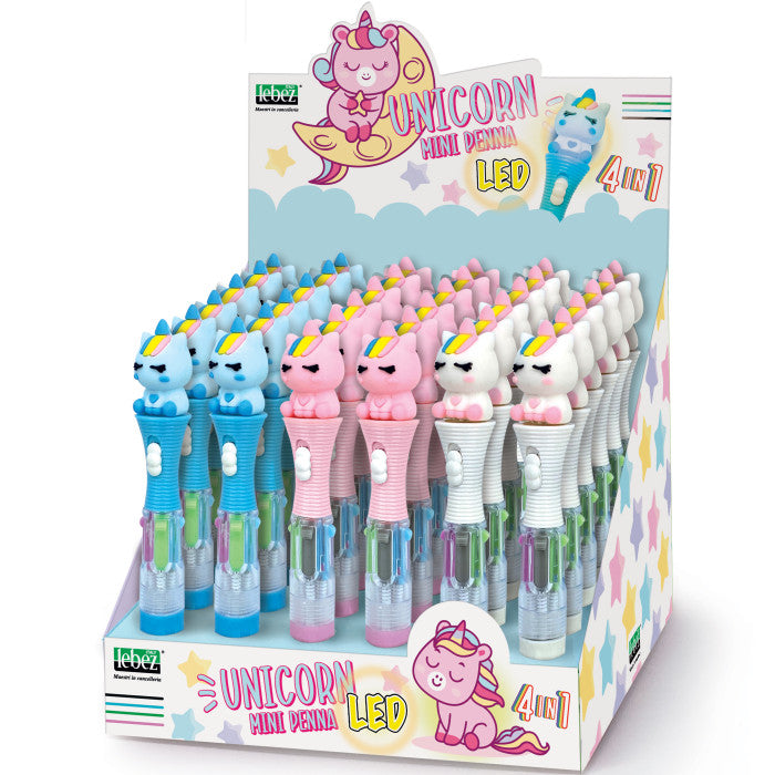 Penna 4in1 con Led Unicorno