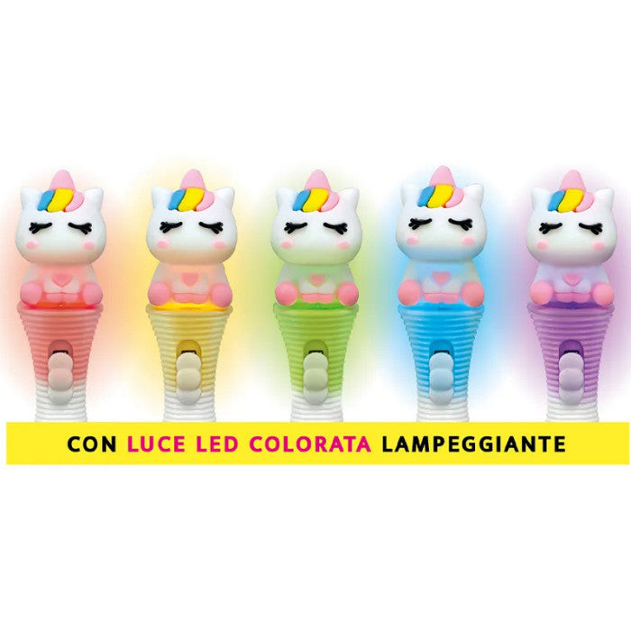 Penna 4in1 con Led Unicorno