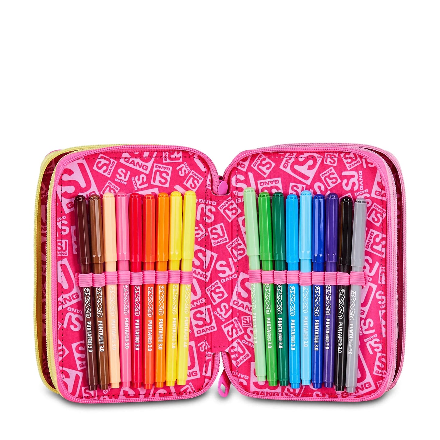 Astuccio 3 Zip - Joyful Pins Girl