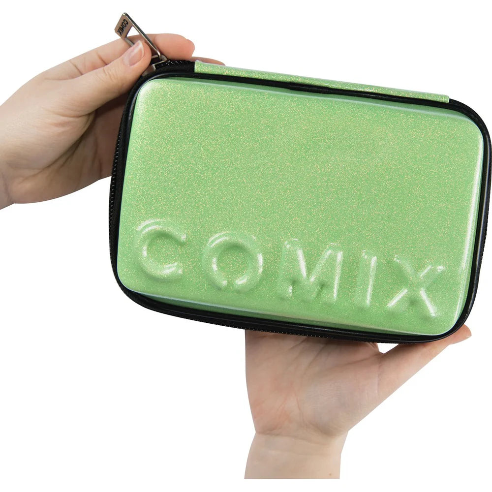 Astuccio Corredo Maxi Zip Glitter Verde - Comix