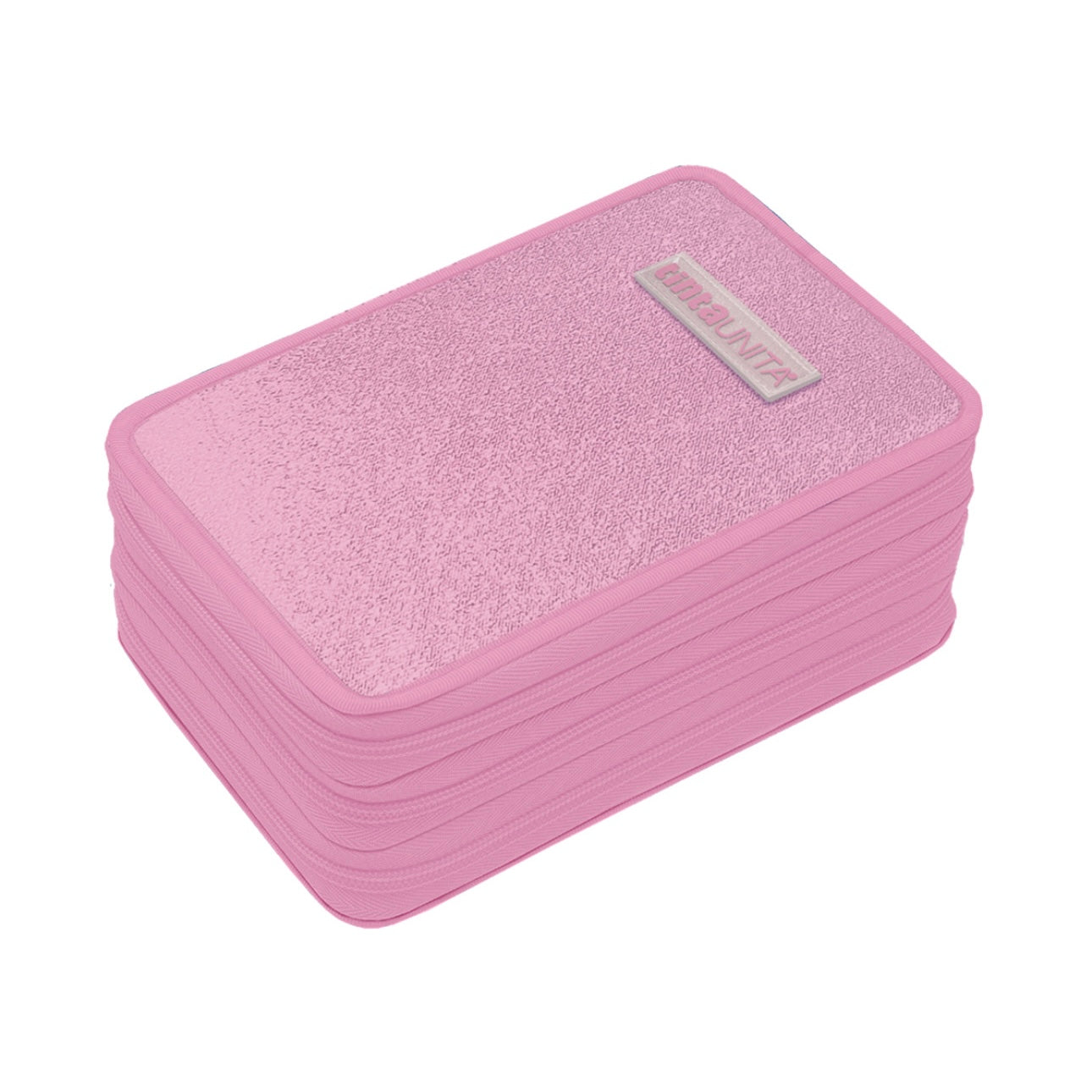 Astuccio 3 Zip Rosa - Tinta Unita Glamour