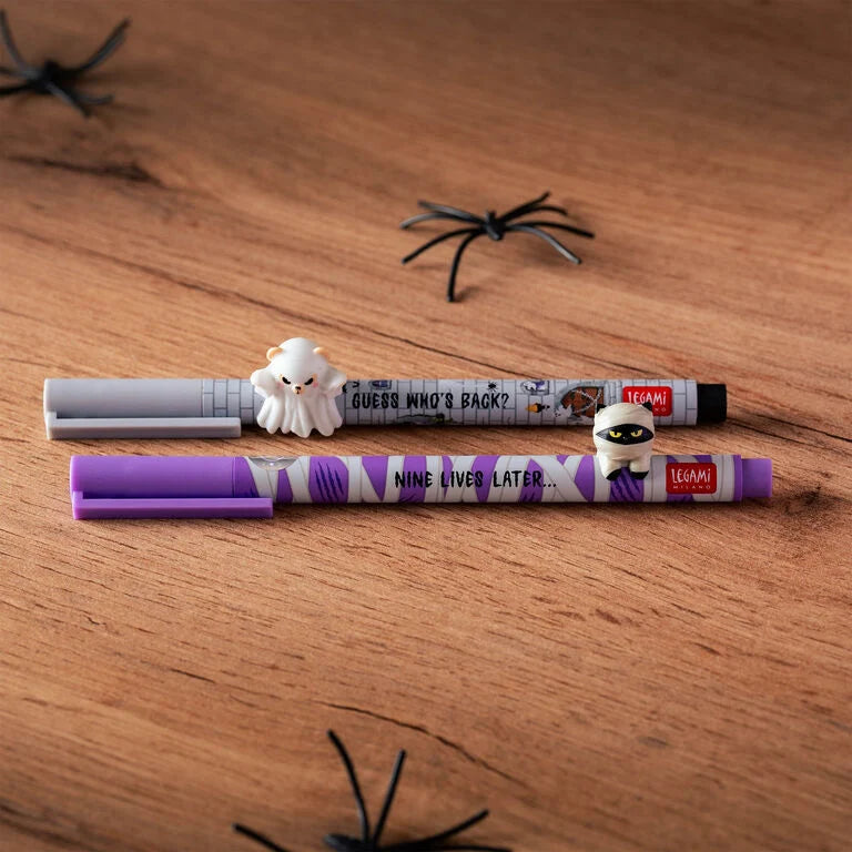 Set di 2 Penne Gel con Animaletto Decorativo - Lovely Friends - Spooky Party