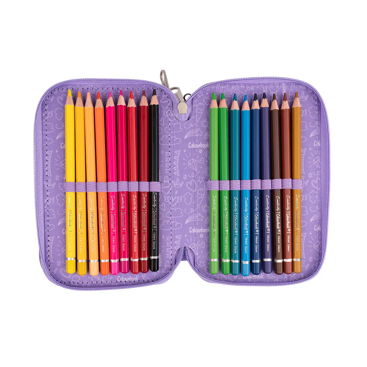 Astuccio 3 zip Glitter - Colourbook