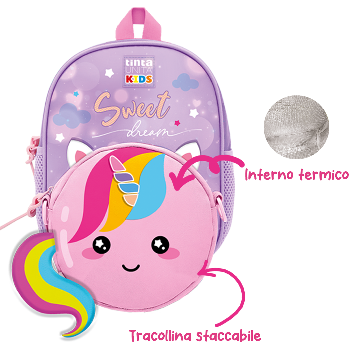 Zaino 2 in 1 Con Borsetta - Tinta Unita Kids