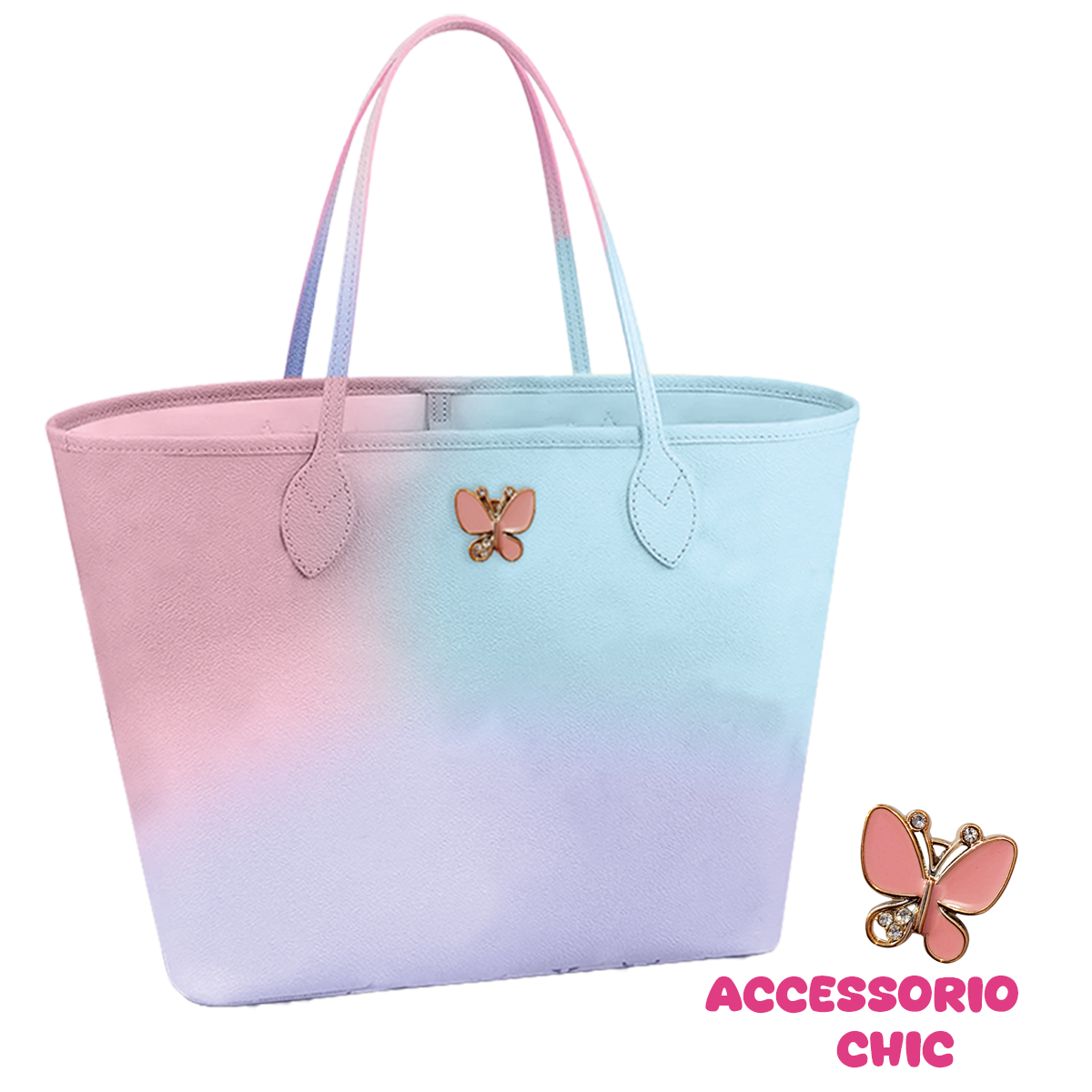 Borsa Gradient Con Manici - Tinta Unita Be Happy