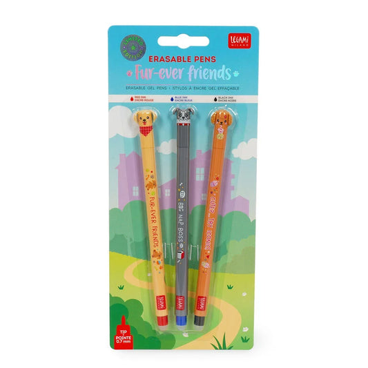 Set di 3 Penne Gel Cancellabili - Fur-ever Friends - Erasable Pen
