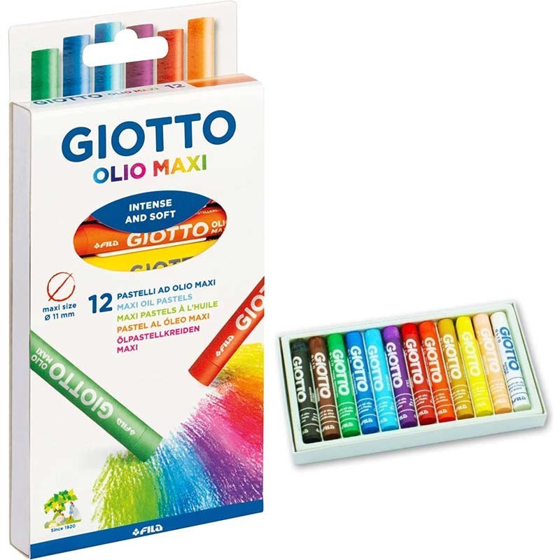 Pastelli Olio Maxi Astuccio 12 Pezzi - Giotto