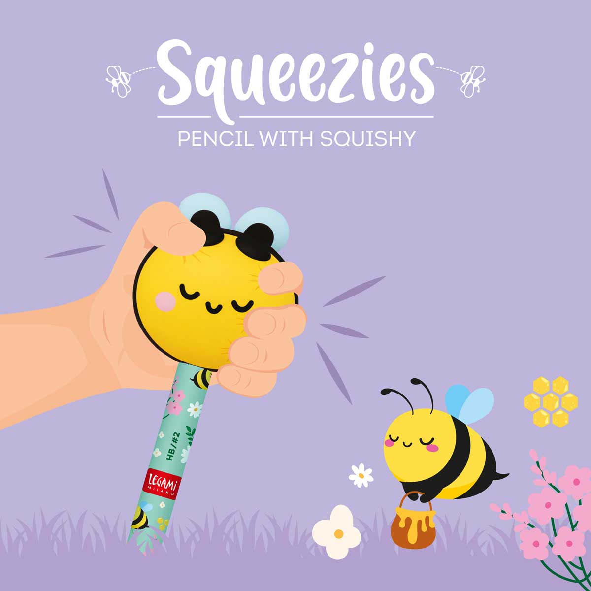 Matita con Antistress Squeezies - Bee