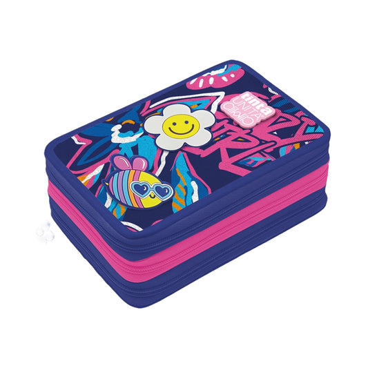 Astuccio 3 Zip Crazy Girl - Tinta Unita Click